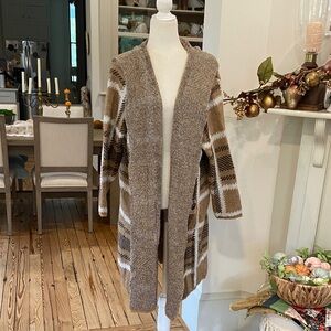 NWT Joseph A Brown and Gray Patterned Cardigan